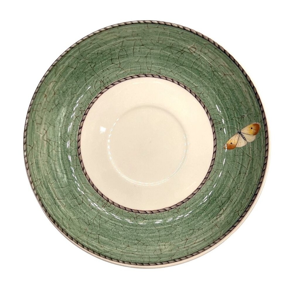Wedgwood Sarah's Garden Saucer Green Crackle Butterfly Motif Queensware England